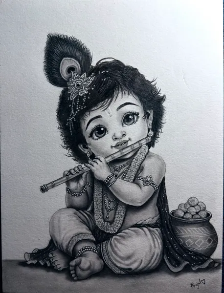 Little Krishna's Flute: Divine Innocence