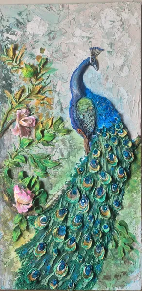 Royal Peacock – Mixed Media Textured Painting