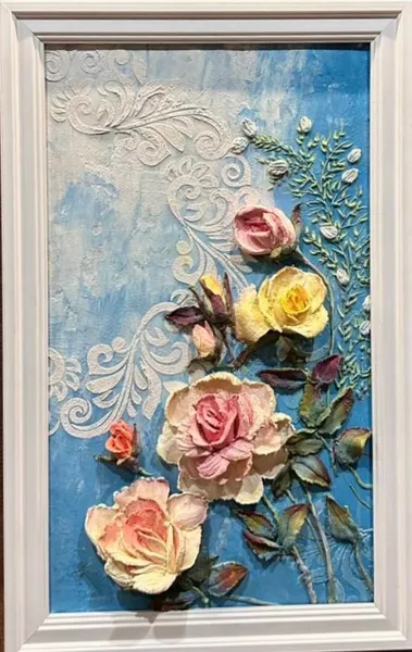 Rose Garden – Mixed Media Relief Sculpture