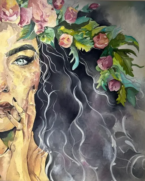 Floral Crown – Acrylic Painting on Canvas