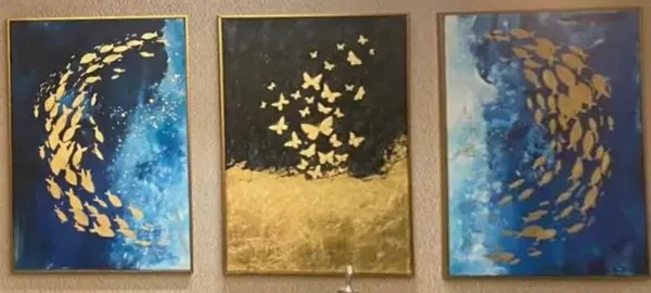 Golden Currents – Acrylic Painting on Canvas