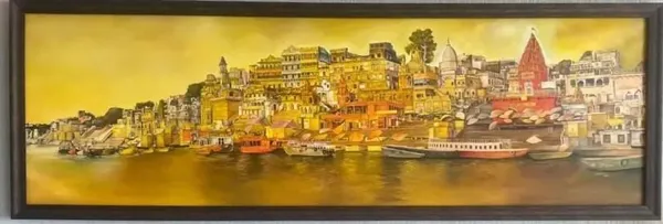 Varanasi Ghats – Oil Painting on Canvas