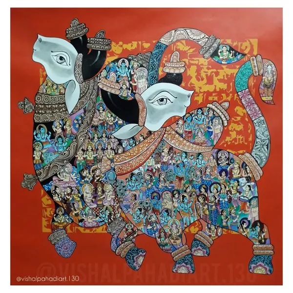 Divine Elephants – Acrylic Painting on Canvas
