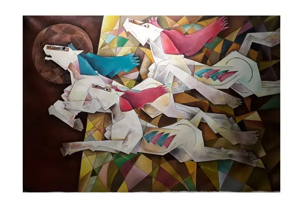 Celestial Flight – Acrylic Painting on Canvas