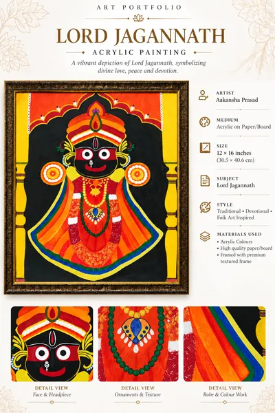 Divine Radiance – Lord Jagannath Acrylic Painting
