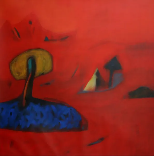 Red Horizon – Acrylic Painting on Canvas