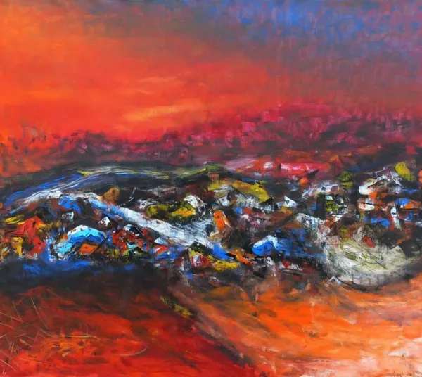 The Village – Abstract Acrylic Painting
