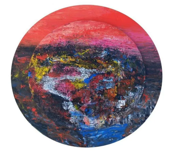 Hilly Area – Abstract Acrylic Painting on Wood